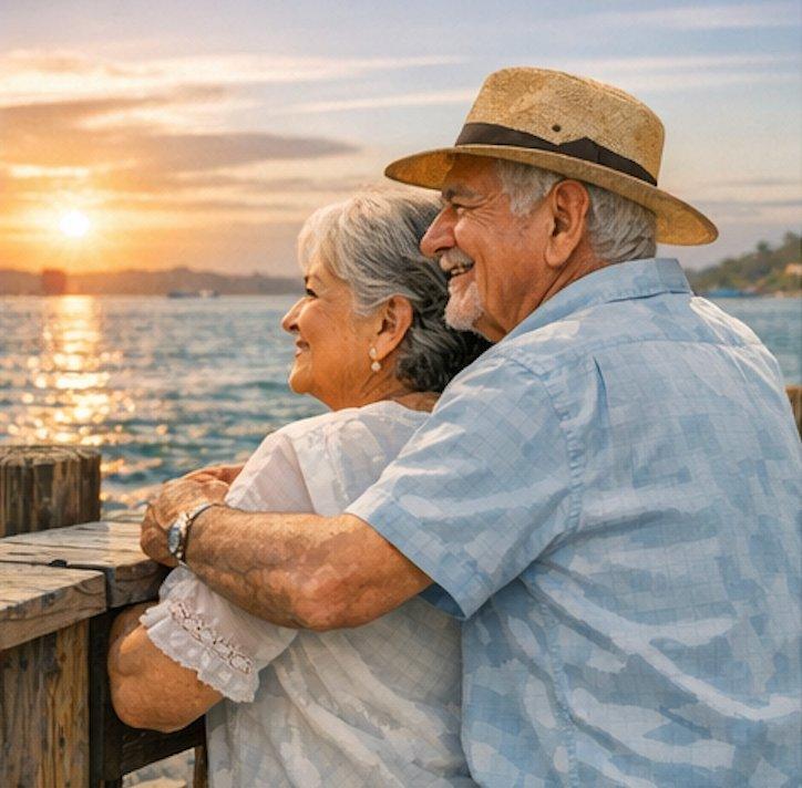 Pareja de pensionados felices