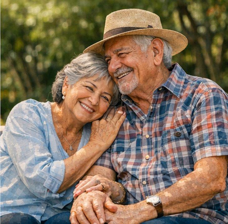 Pareja disfrutando el retiro
